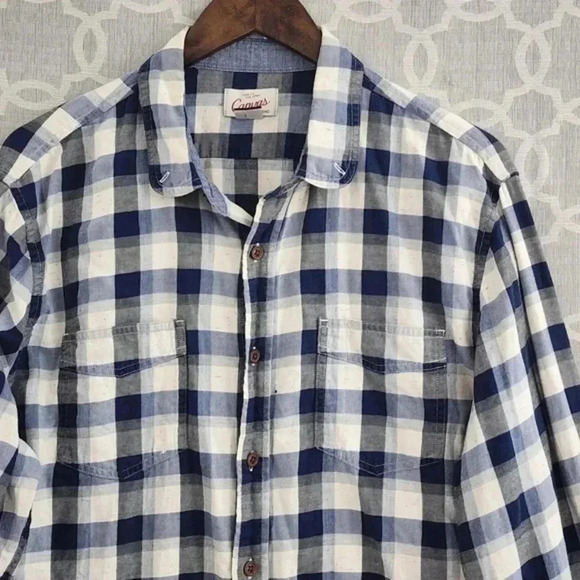 Lands' End Button down Plaid Long Sleeve Men's Shirt XL - Picture 3 of 8